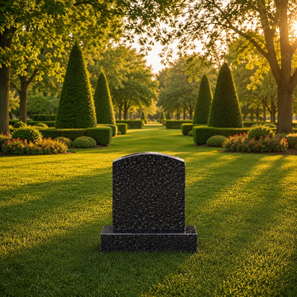 Arched Upright Granite Headstone