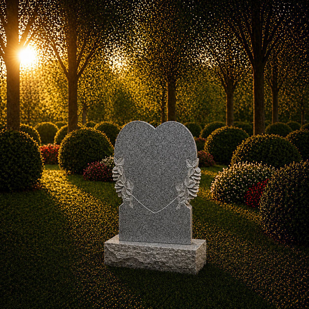 Heart Shape Granite Memorial