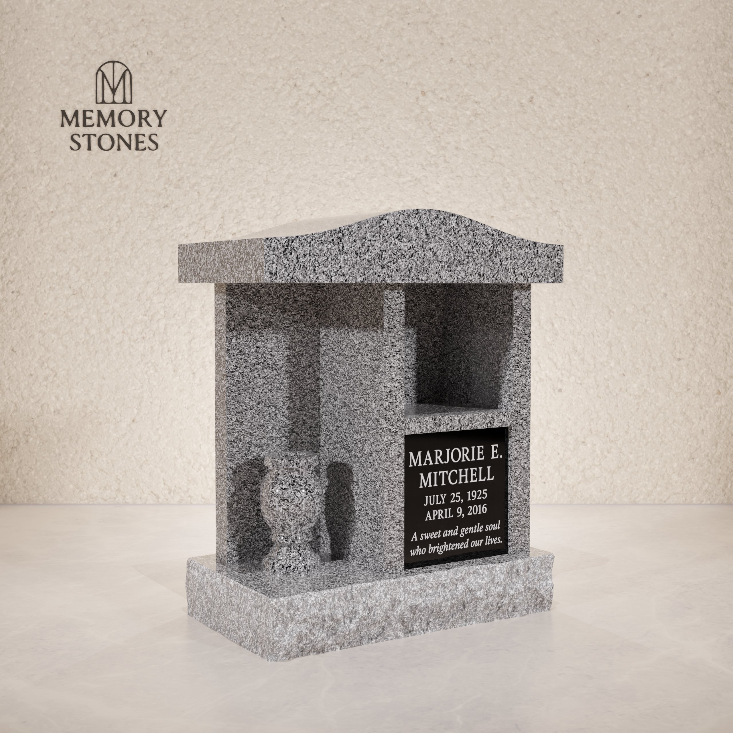 2-Niches Granite Columbarium Monument