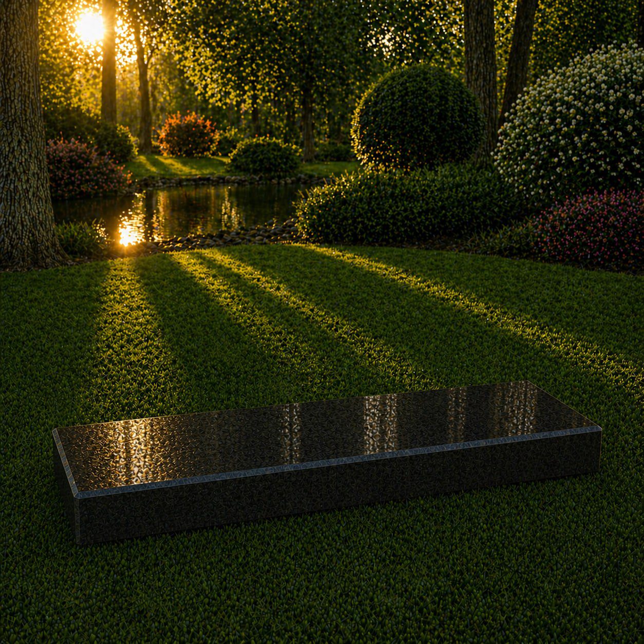 Companion Flat Granite Grave Marker
