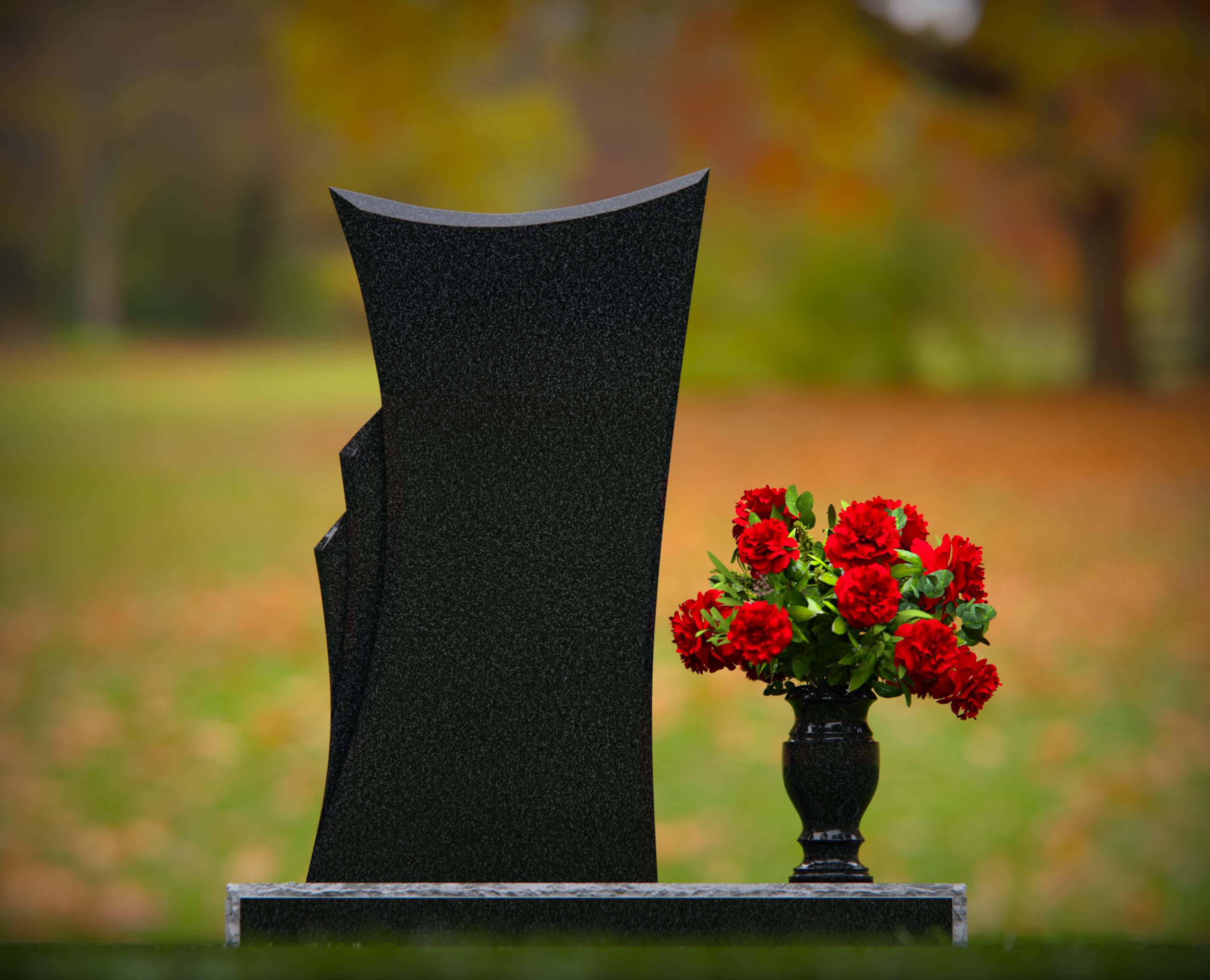Modern Abstract Upright Granite Headstone