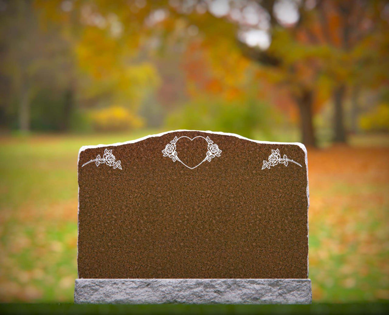 Wavy-Top Companion Upright Headstone