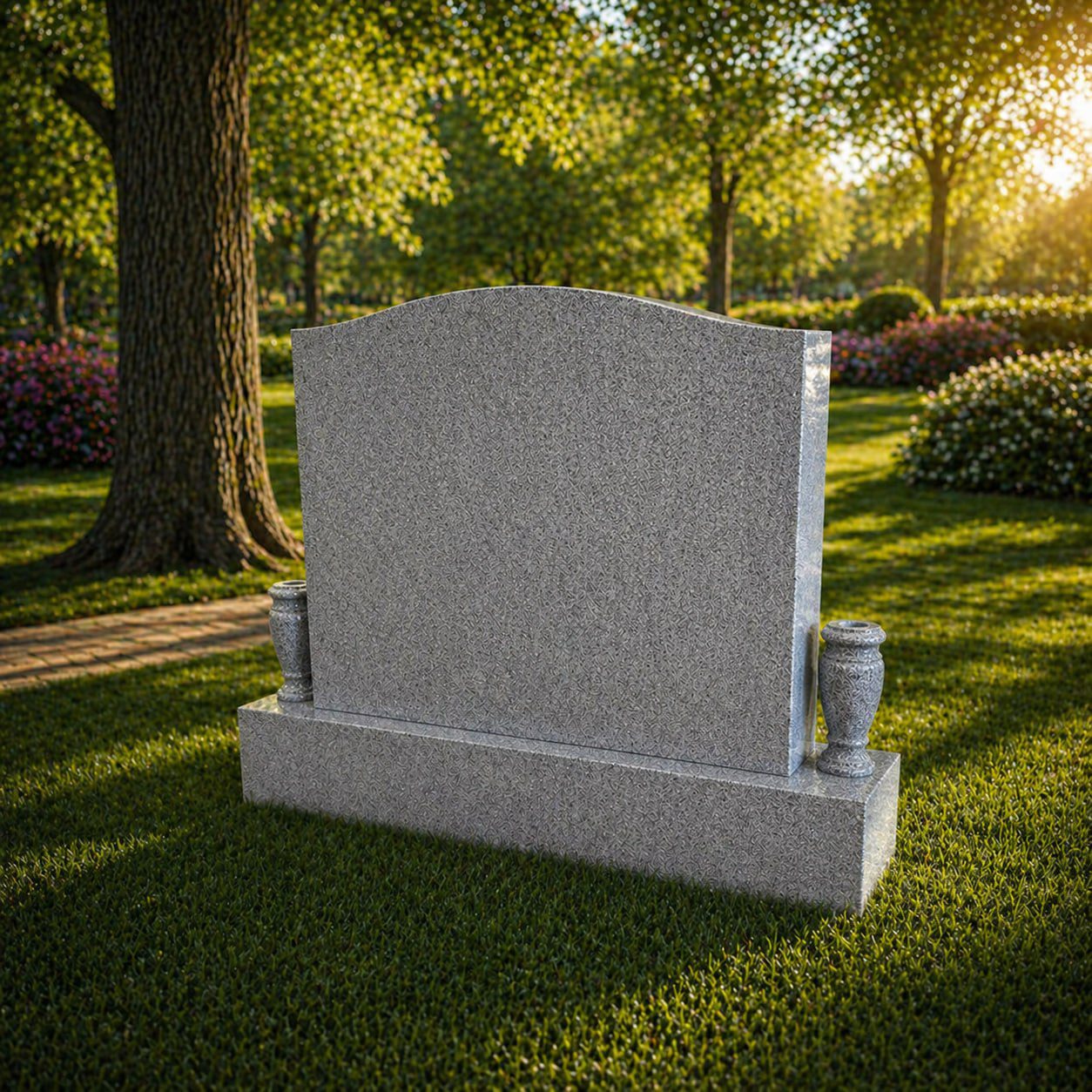 Serpentine Companion Upright Granite Headstone
