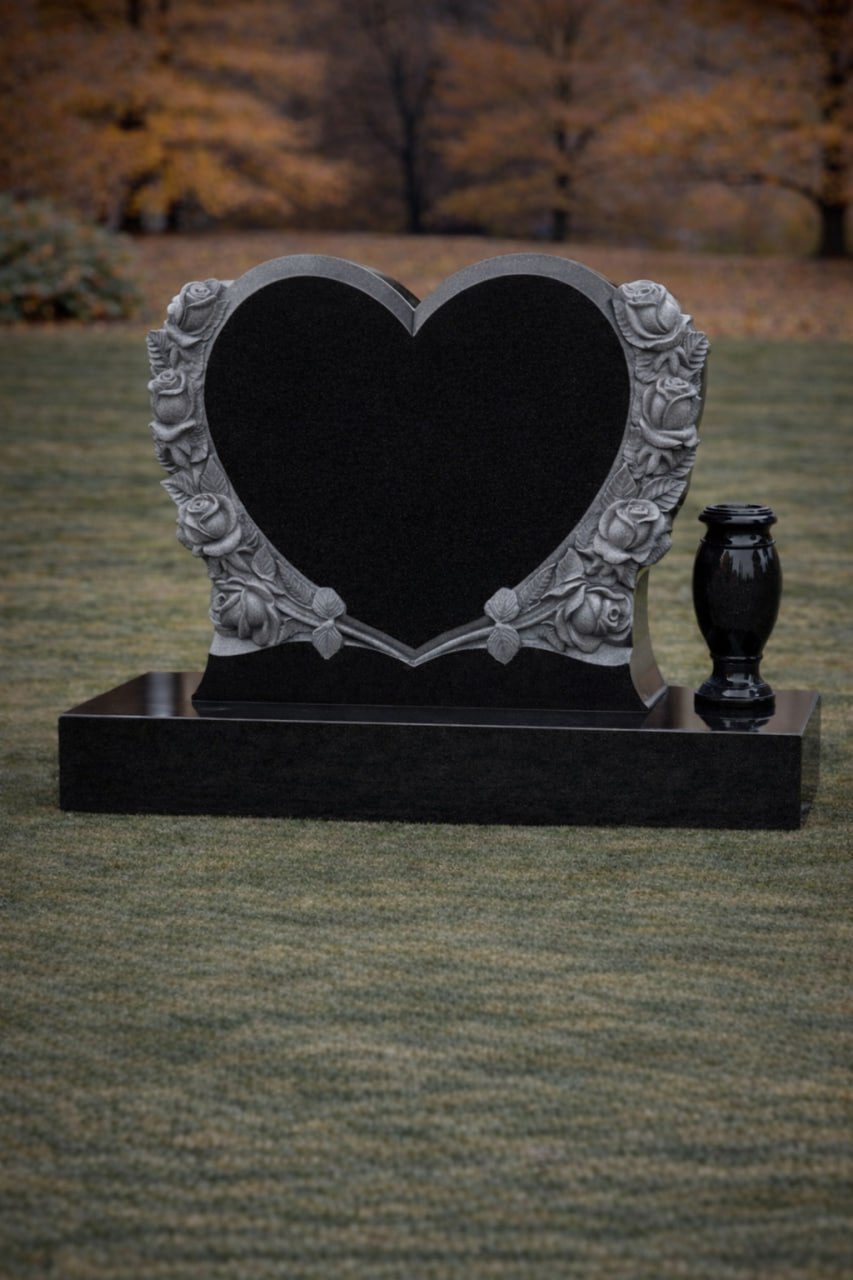 Special Shape Heart Granite Headstone