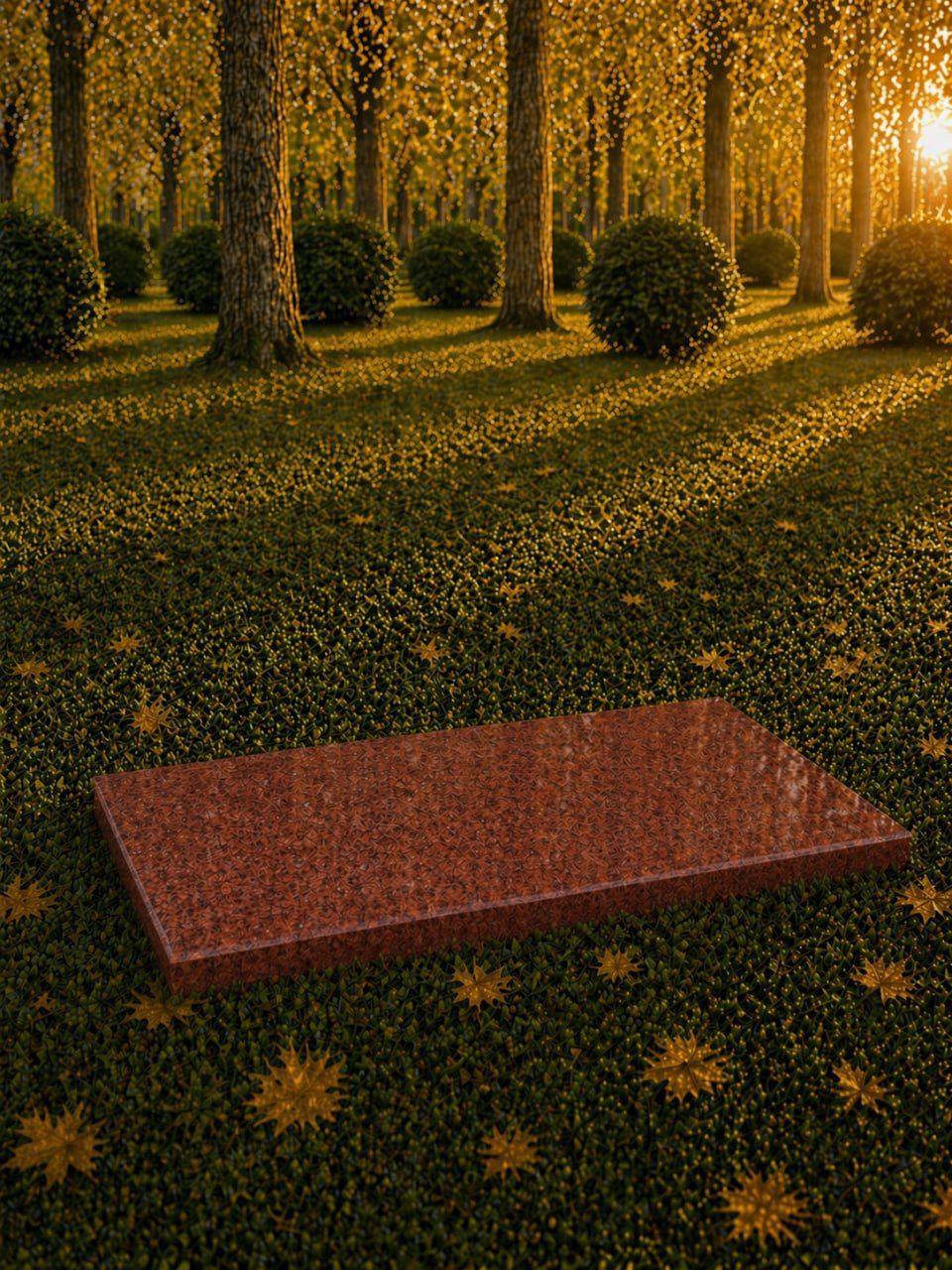 Flat Granite Grave Marker 24 x 12 x 1