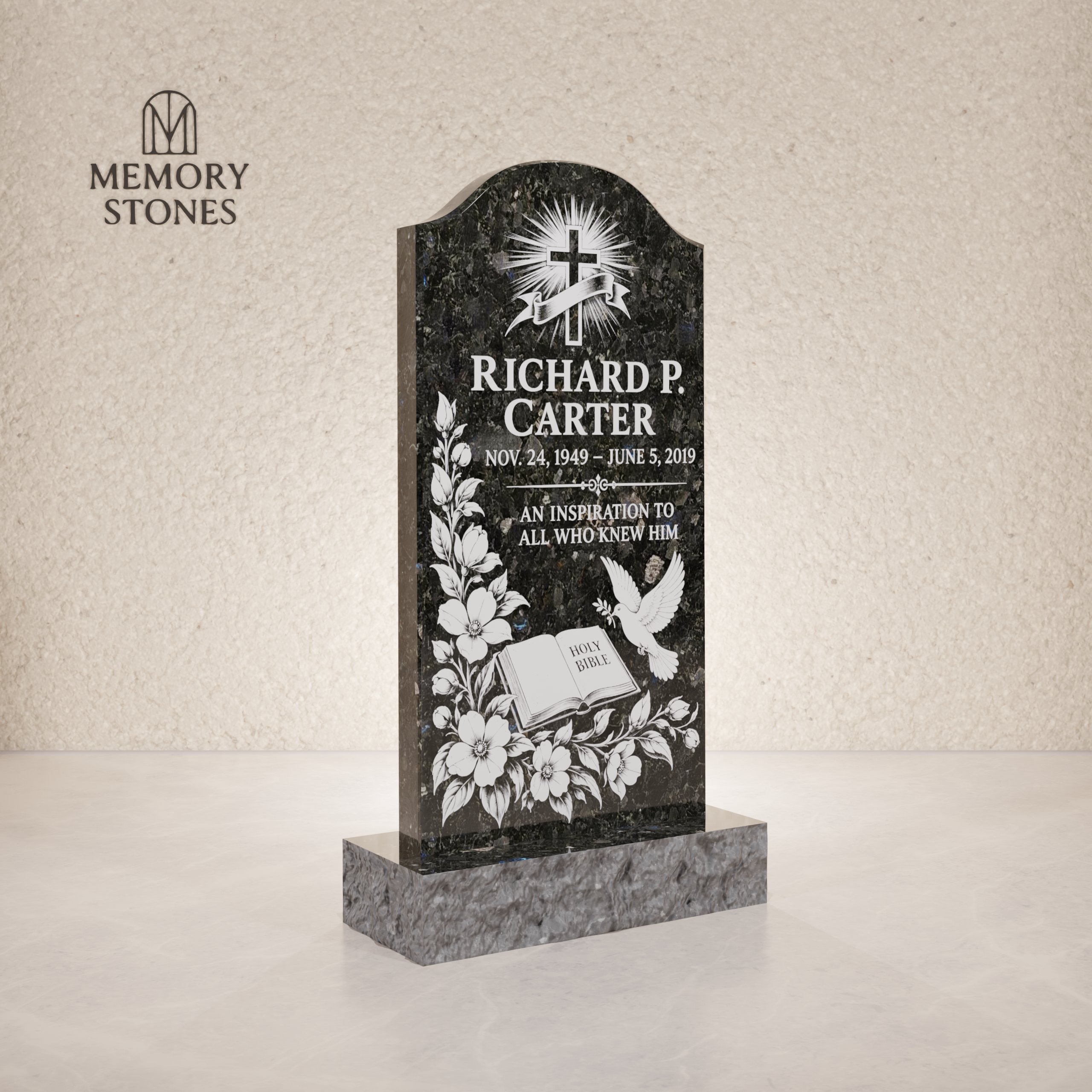 Arched Upright Headstone