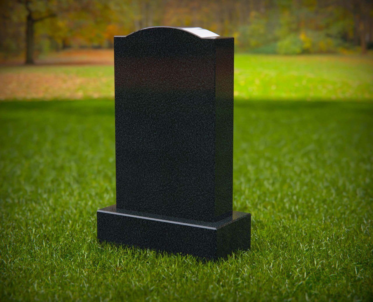 Simple Serpentine Single Upright Granite Monument