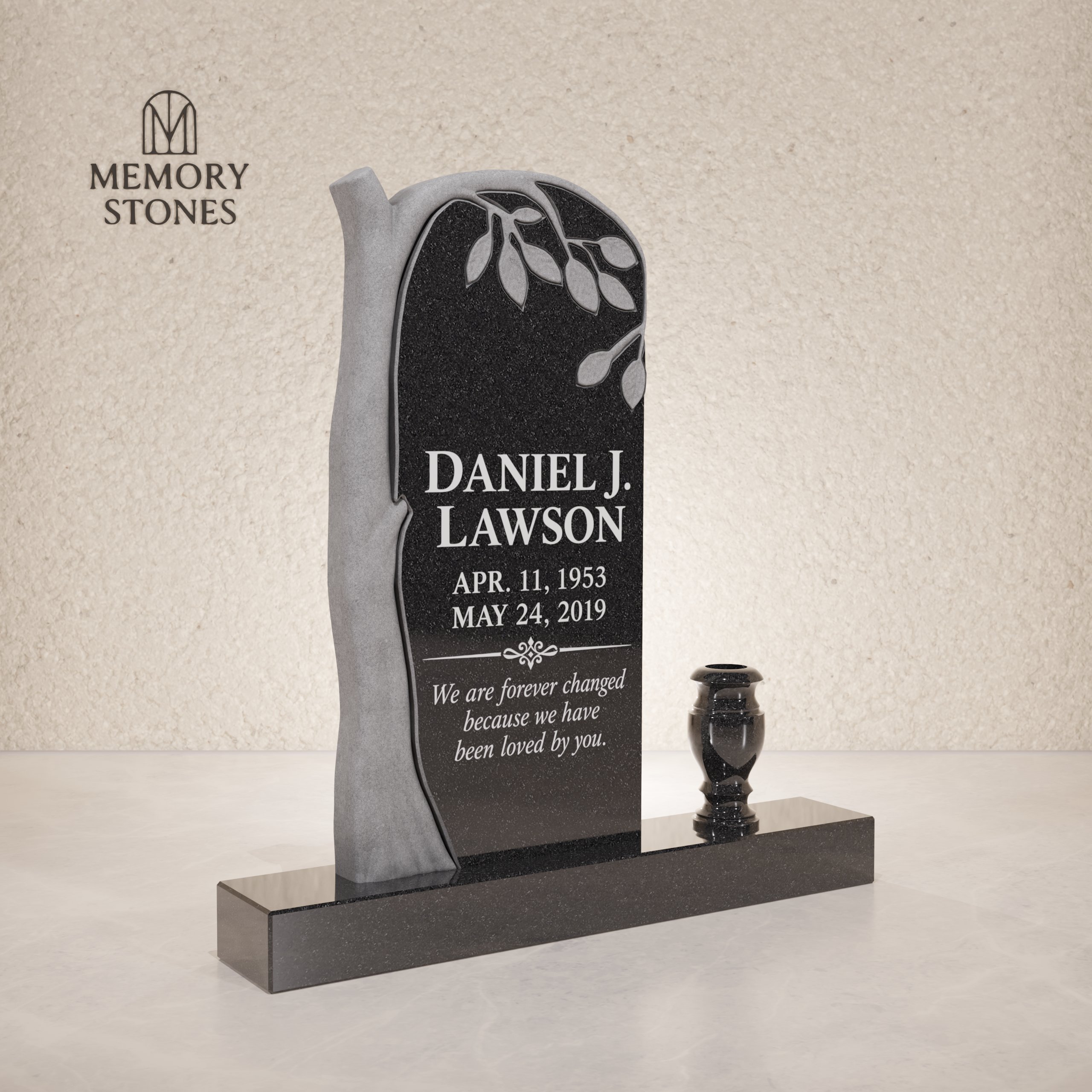 Tree of Life Shape Granite Headstone
