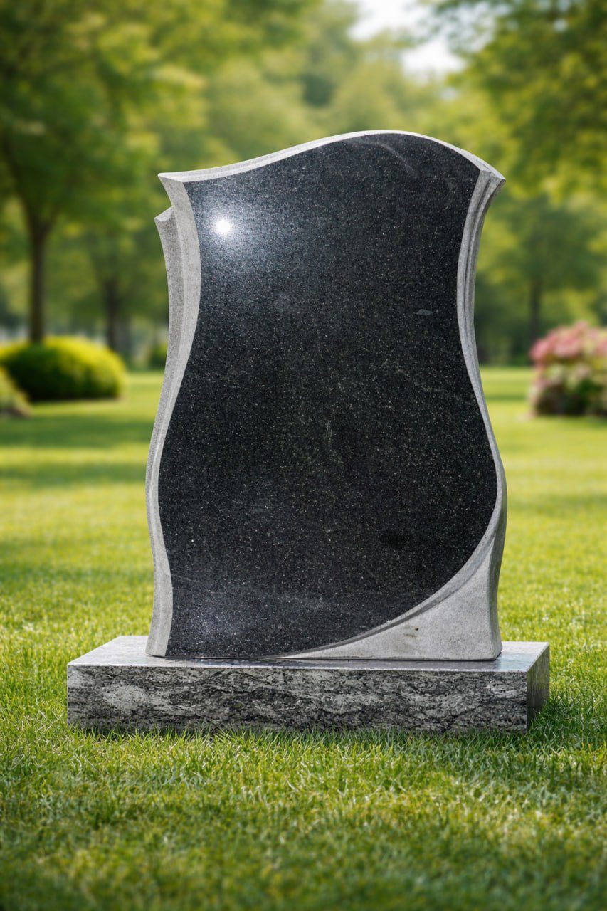 Modern Ogee Upright Granite Headstone