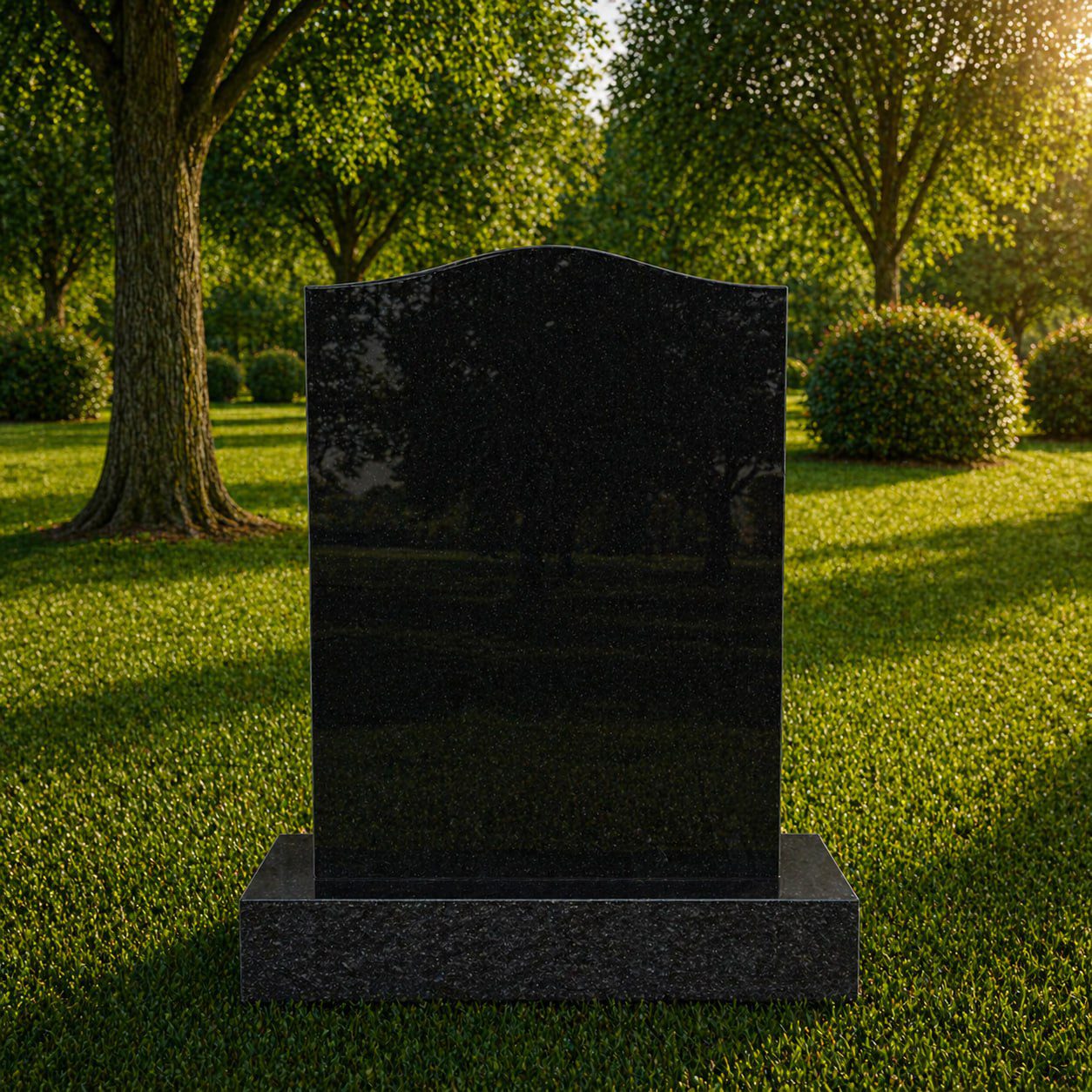 Serpentine Top Upright Granite Headstone
