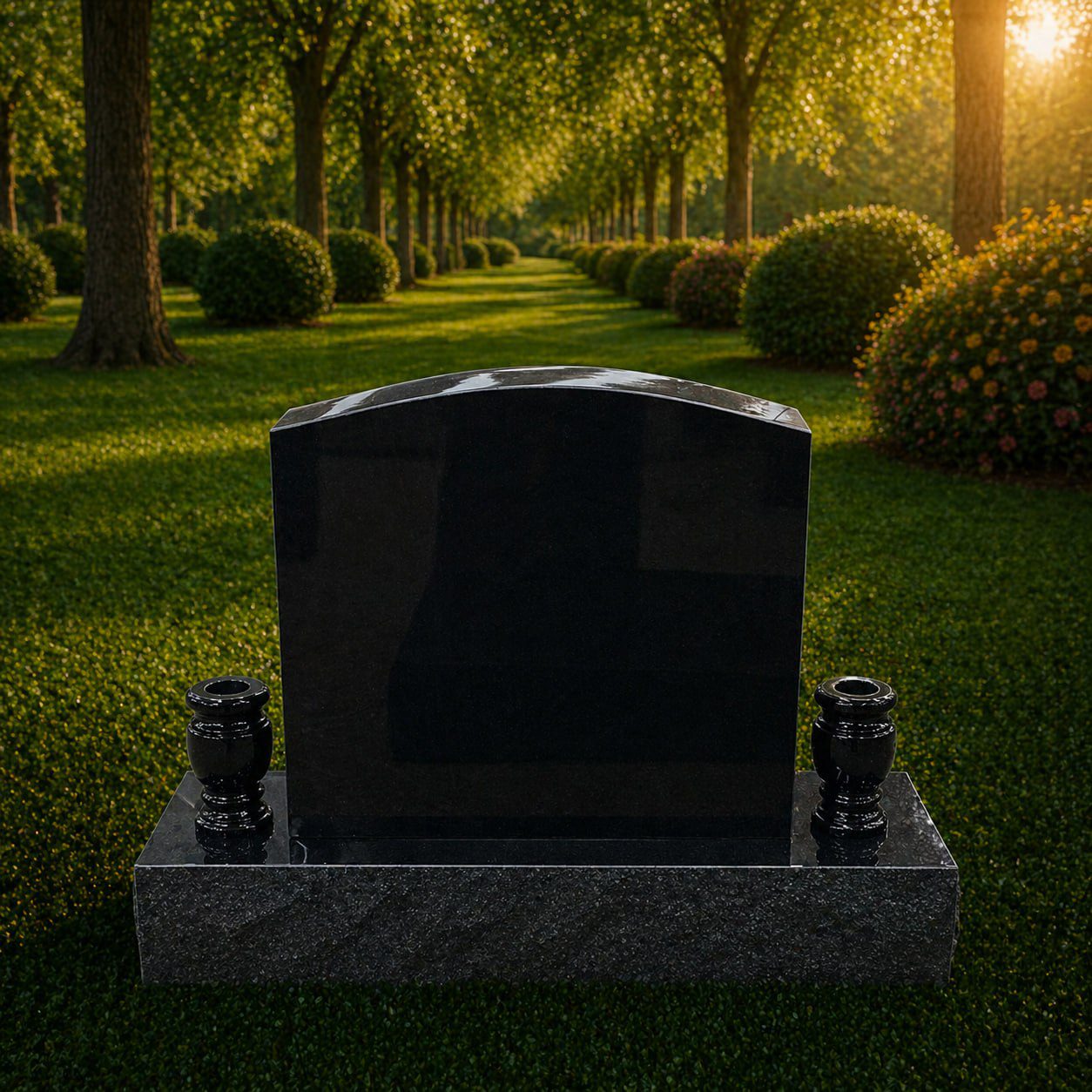 Arched Top Upright Granite Headstone 24 x 6 x 24