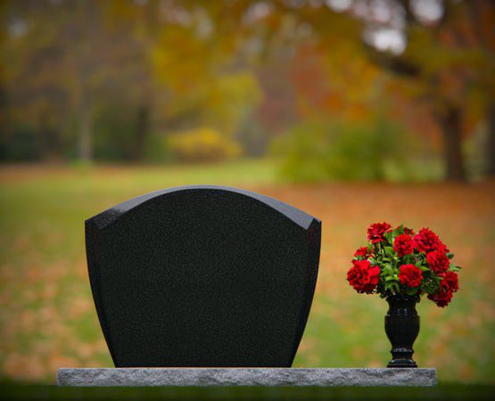 Arched-Top Single Upright Granite Headstone