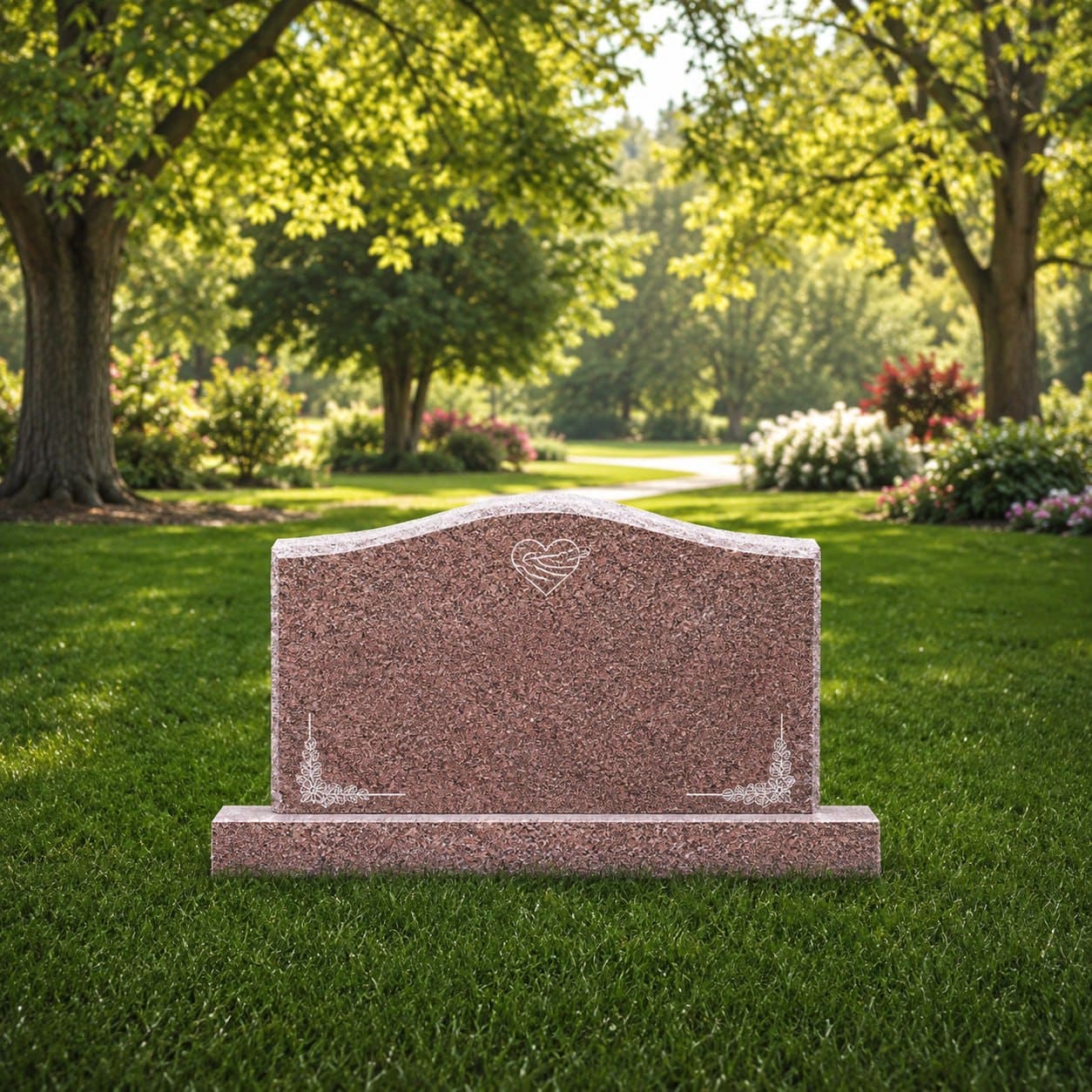 Serpentine-Top Companion Upright Memorial