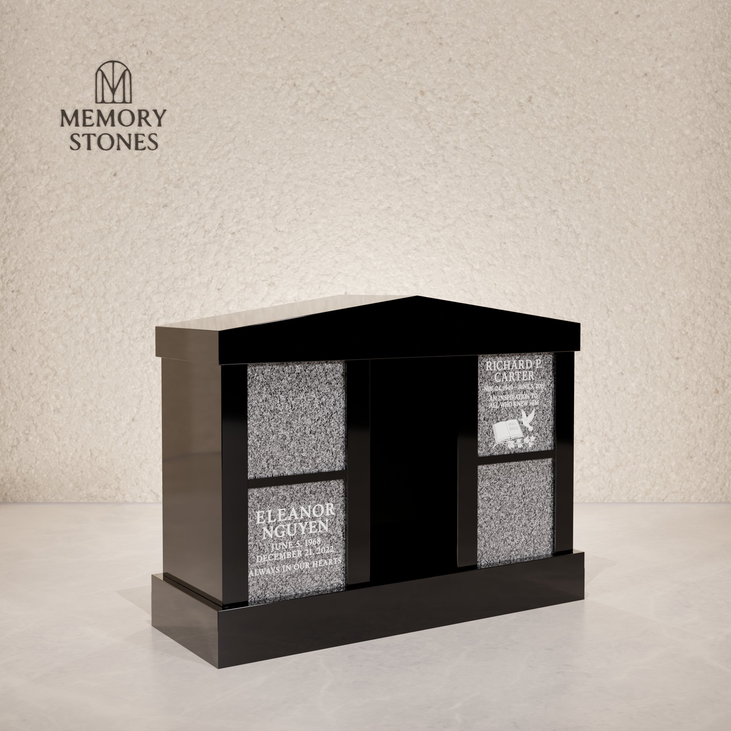 4-Niche Granite Columbarium Monument