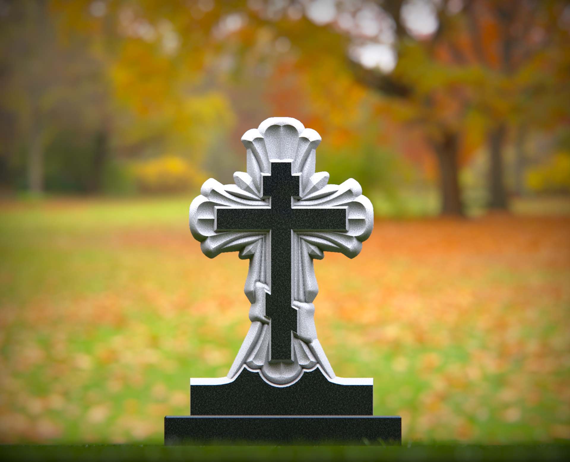 Orthodox Cross Granite Headstone