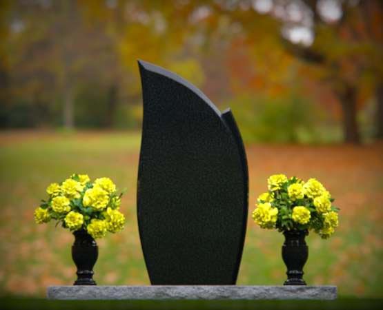 Flame-Shape Upright Granite Headstone