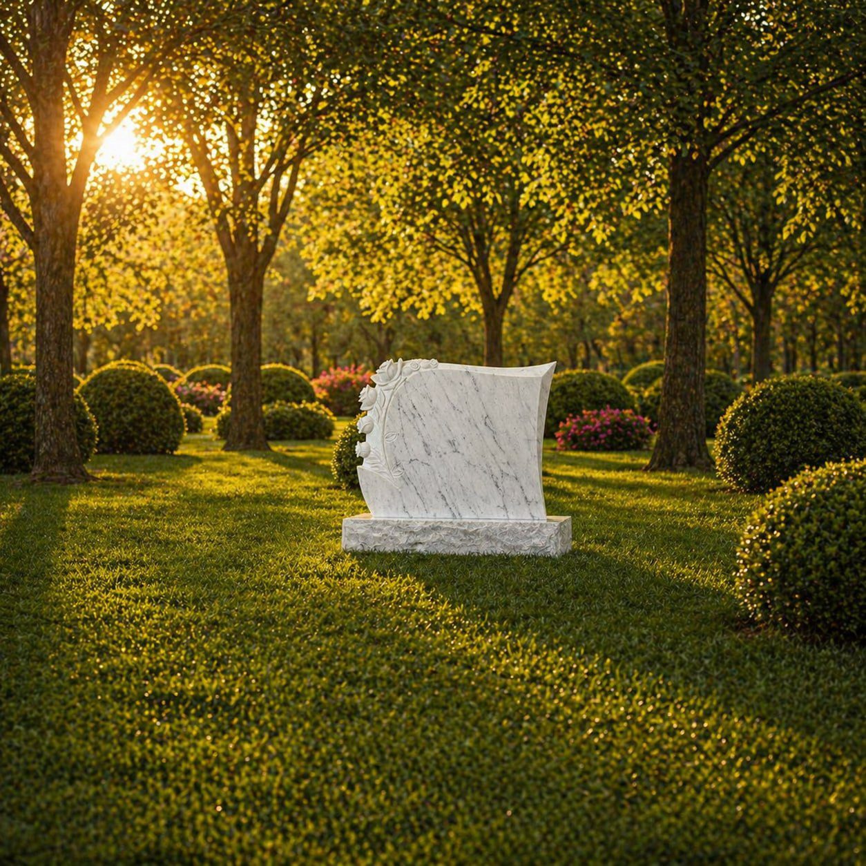 Sculpted Rose Headstone 26 x 4 x 19