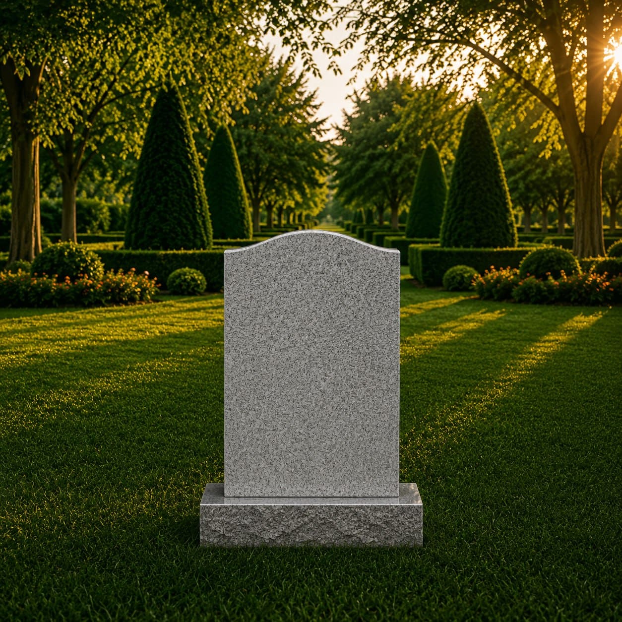 Classic Arched-Top Upright Headstone