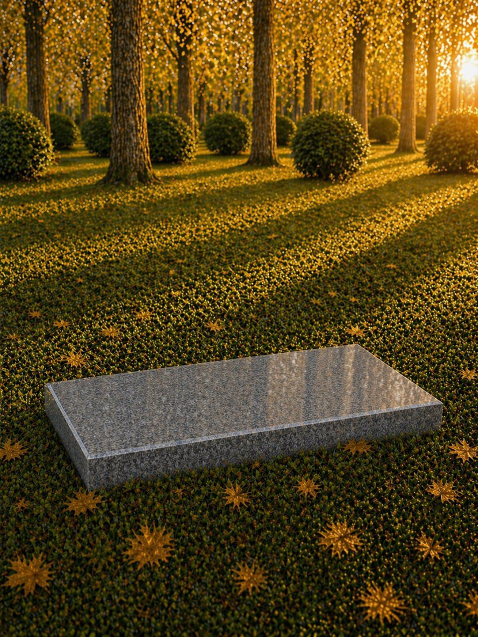 Flat Granite Grave Marker 20 x 10 x 2