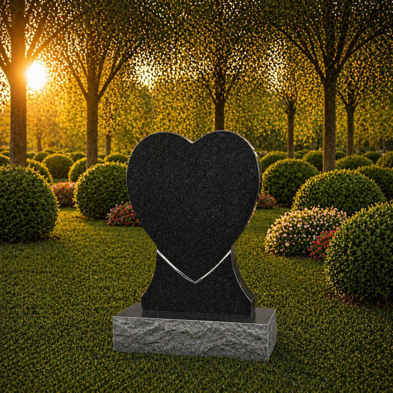 Heart Shape Granite Headstone
