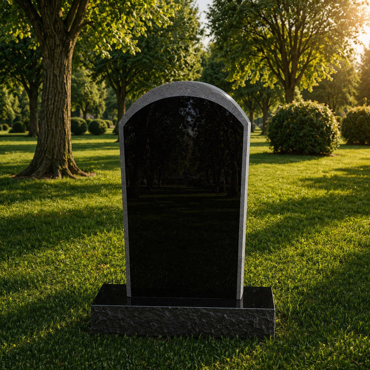 Arched Top Upright Granite Headstone