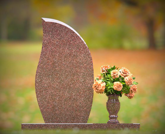 Flame-Shape Upright Granite Headstone