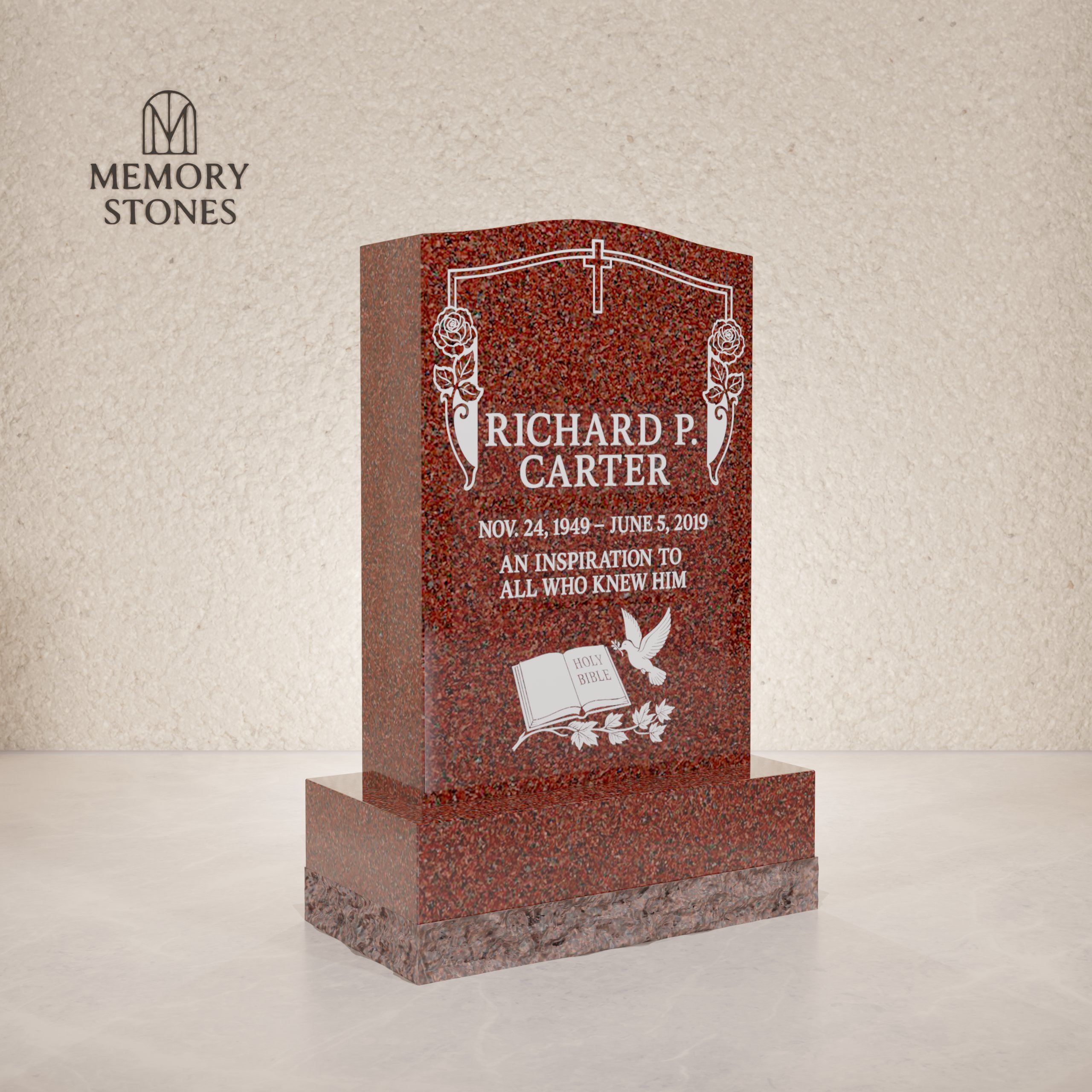 Classic Upright Granite Headstone