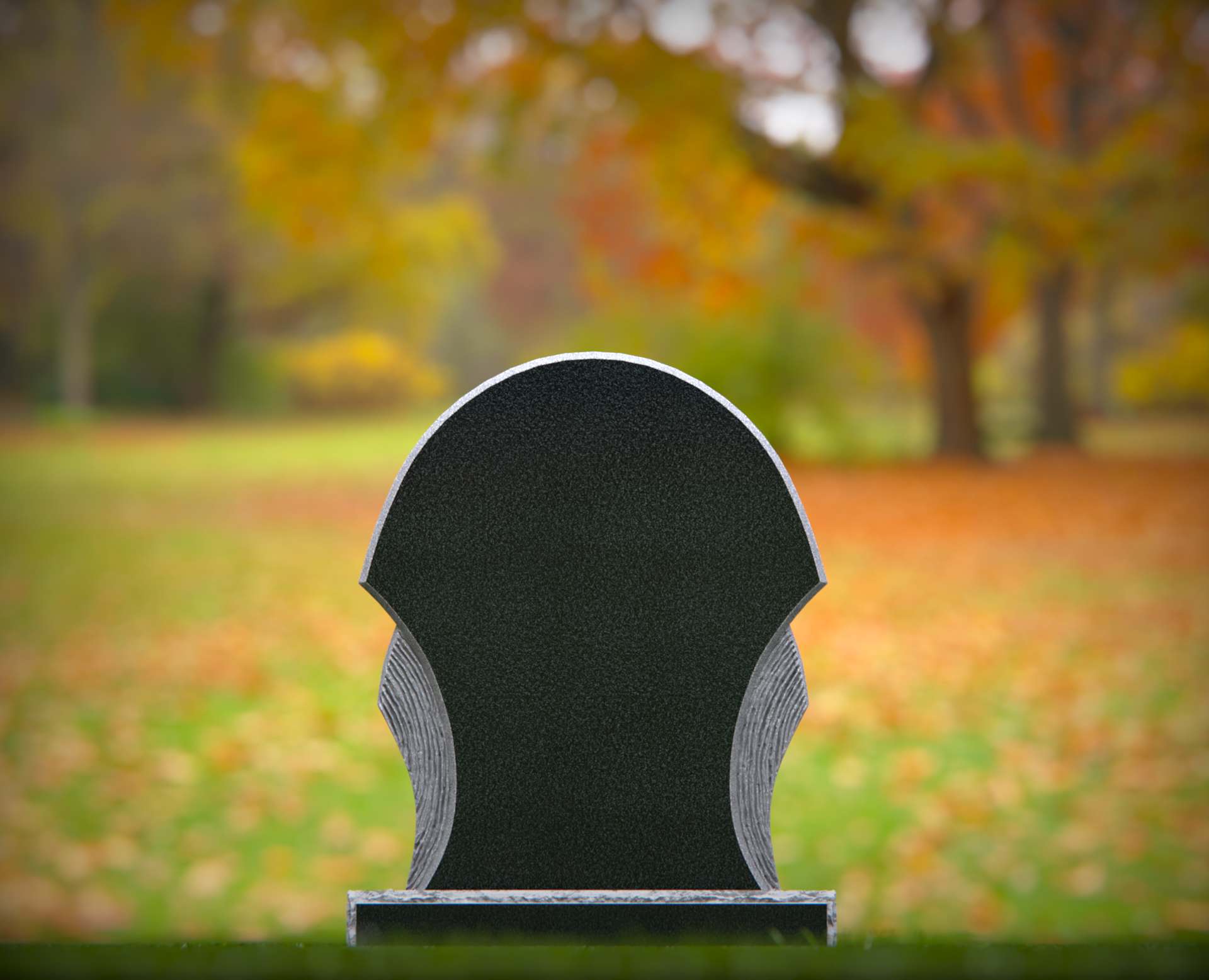 Contoured Round-Top Shaped Granite Headstone