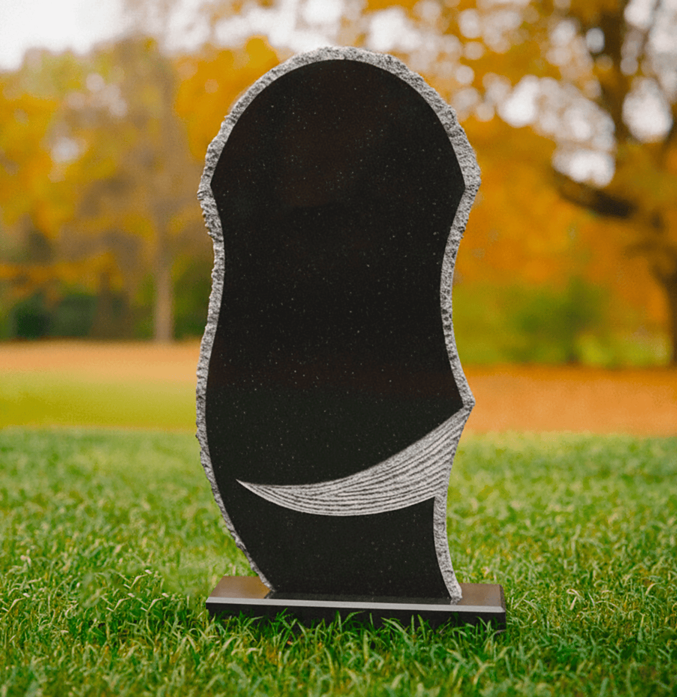 Wave Edge Shape Granite Headstone