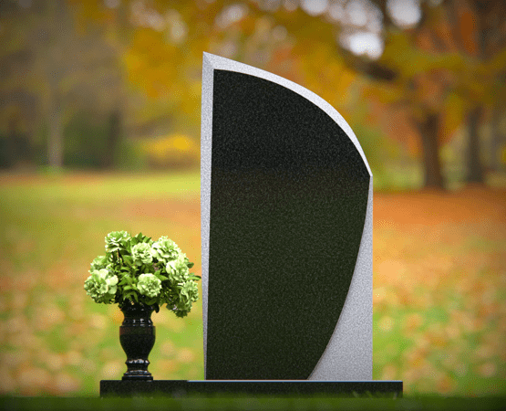 Modern Curved Granite Shape Headstone