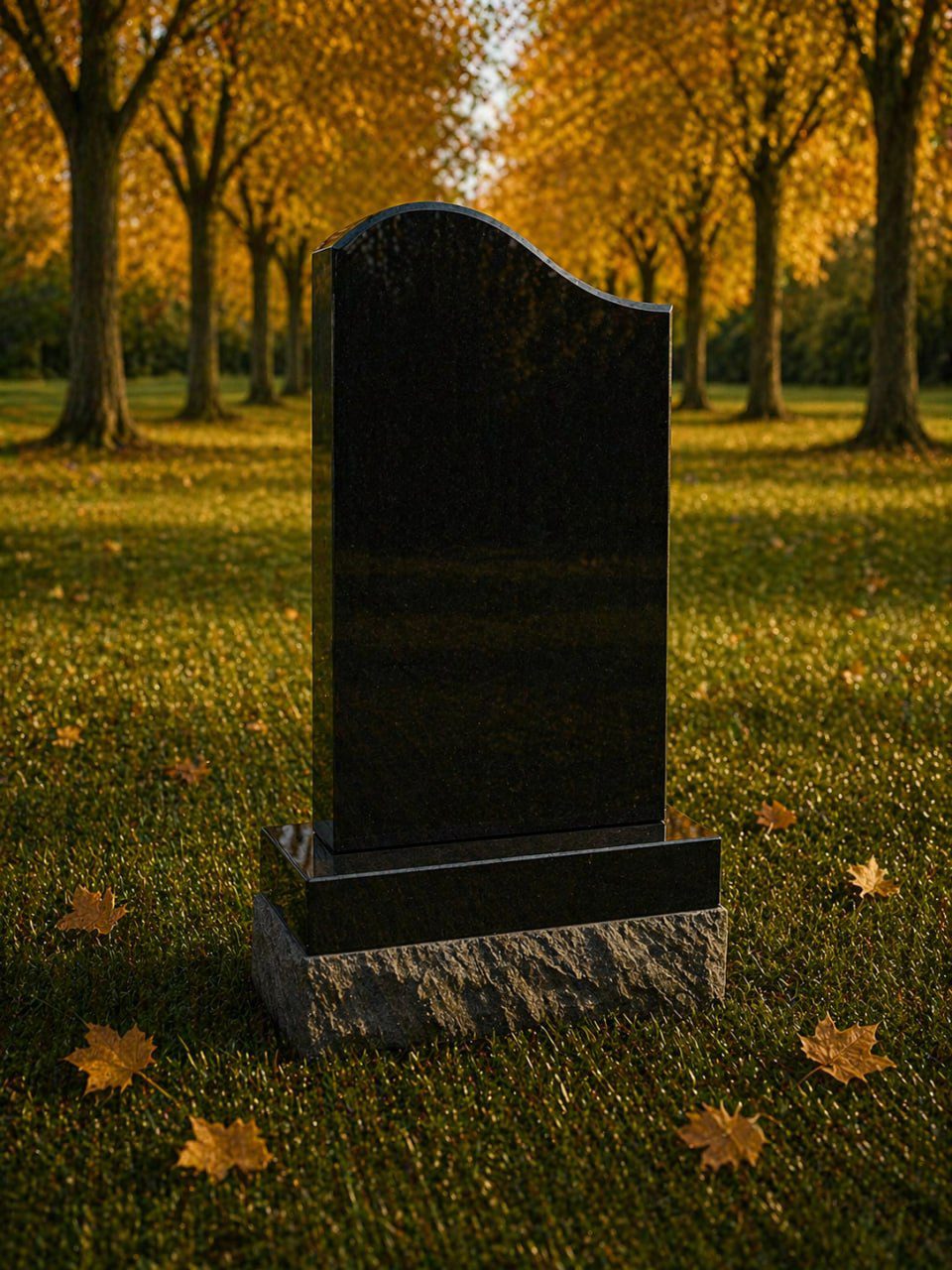 Serpentine Upright Headstone 15 x 2 x 30