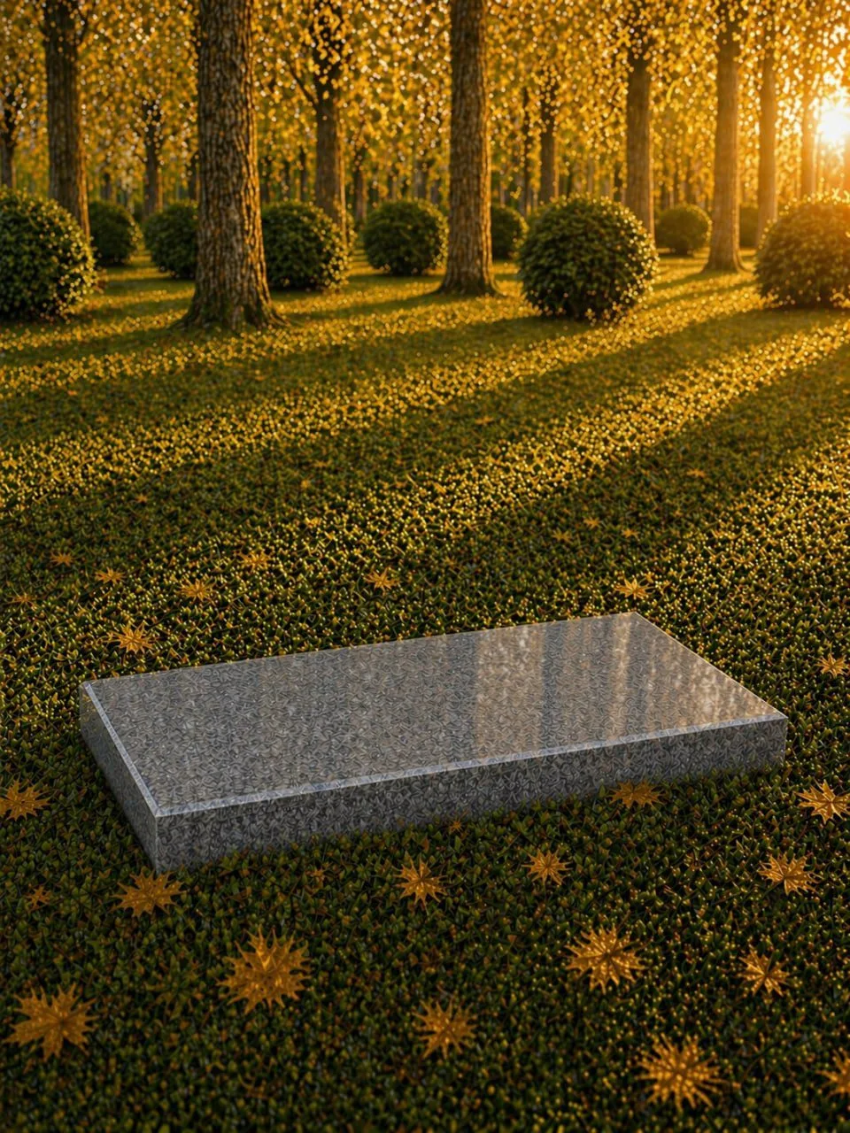 Flat Granite Grave Marker 20 x 10 x 2