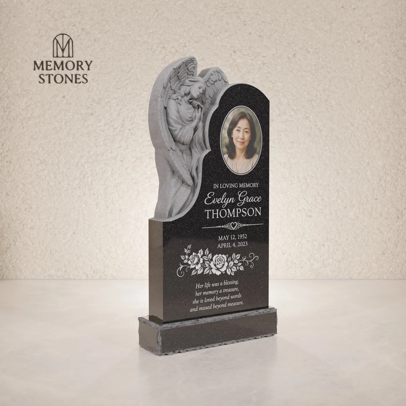 Guardian Angel Embrace Upright Monument