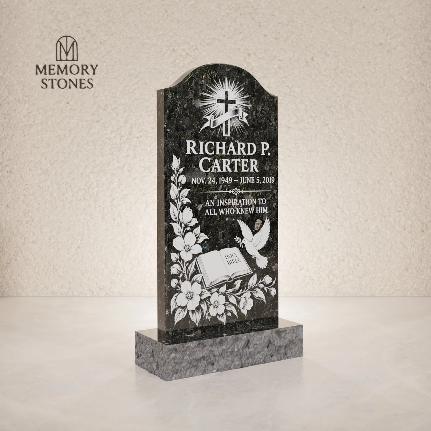 Arched Upright Headstone