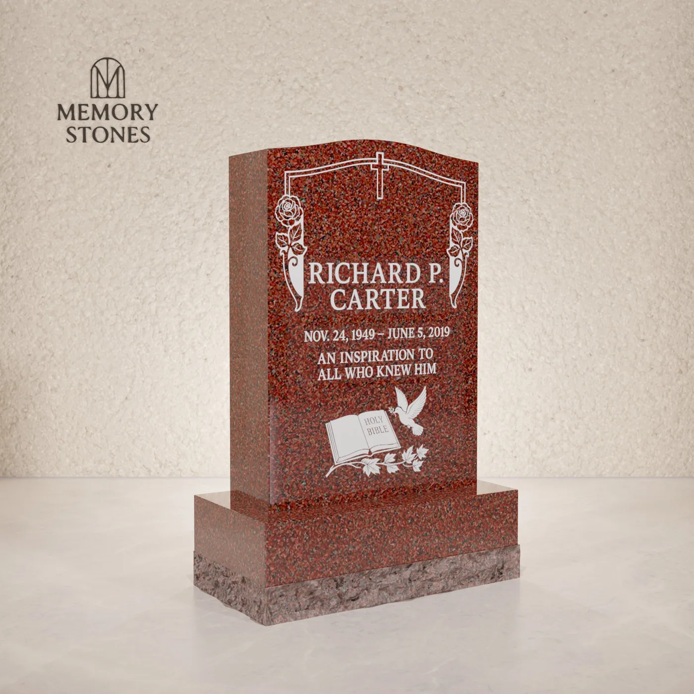 Classic Upright Granite Headstone