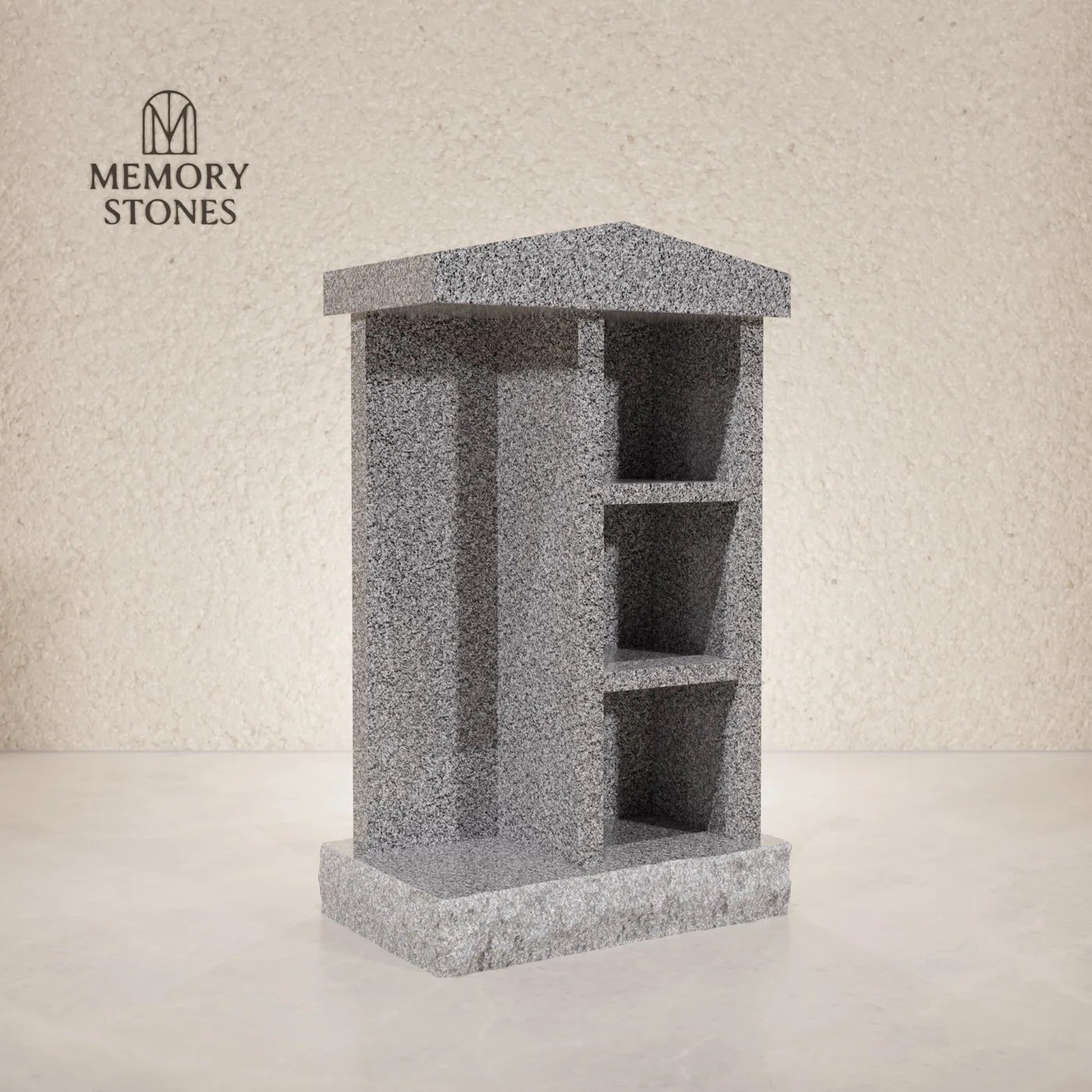 3-Niche Granite Columbarium Monument