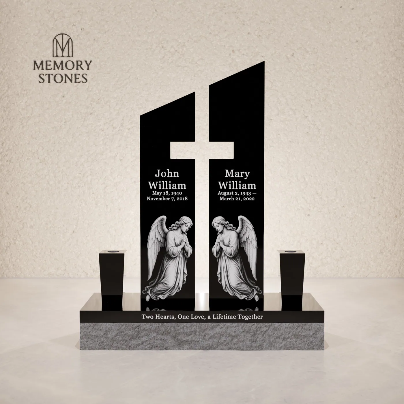 Headstone with Split Design — view 2