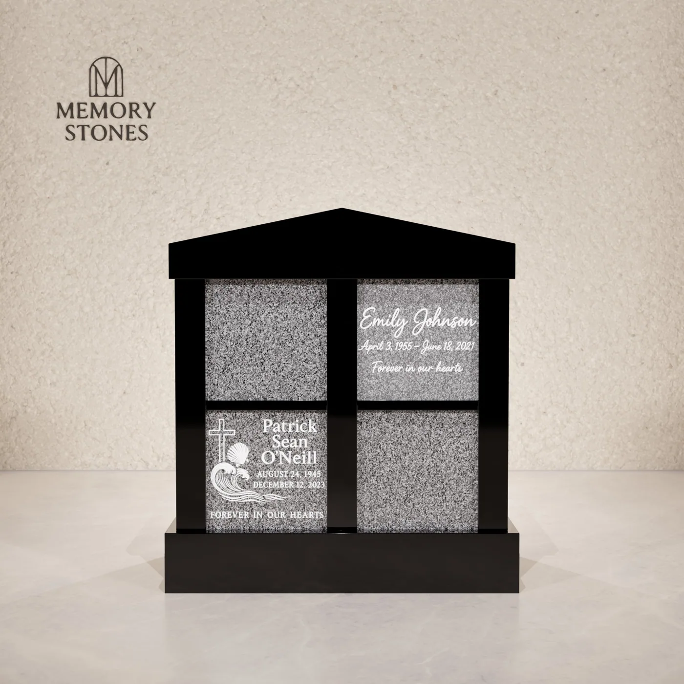 4-Niche Granite Columbarium Monument — view 2