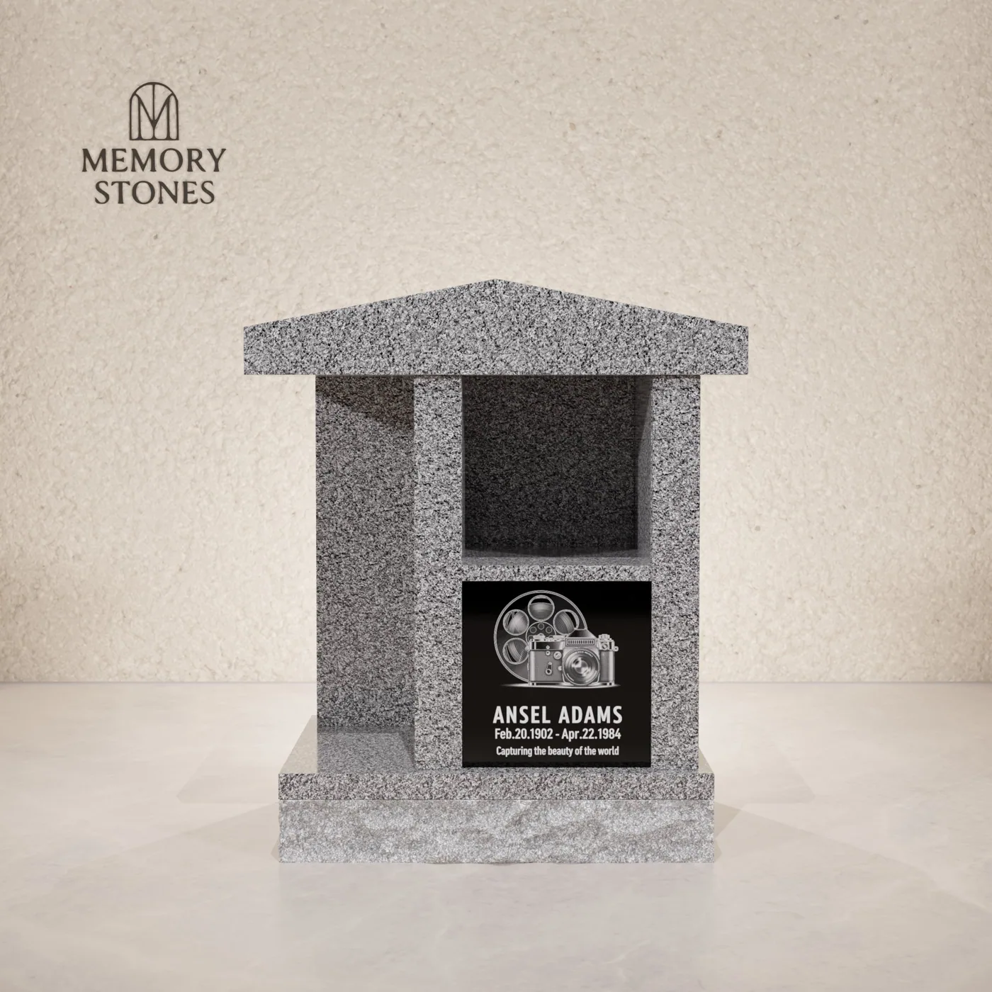 2-Niche Granite Columbarium Monument — view 2