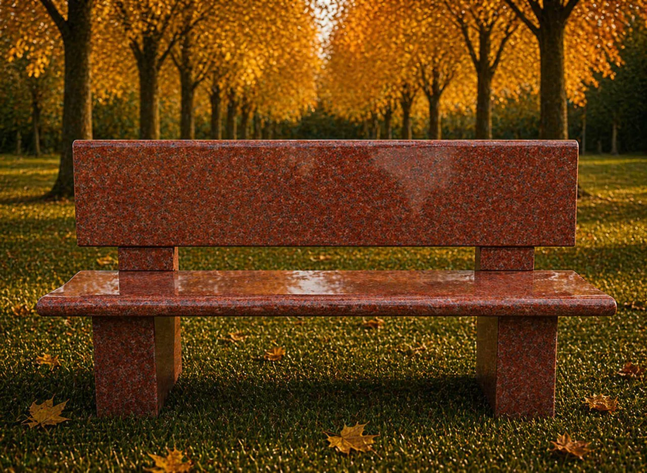 Granite Memorial Bench with Backrest