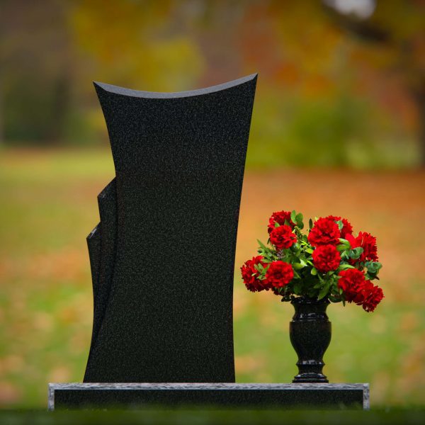 Modern Abstract Upright Granite Headstone
