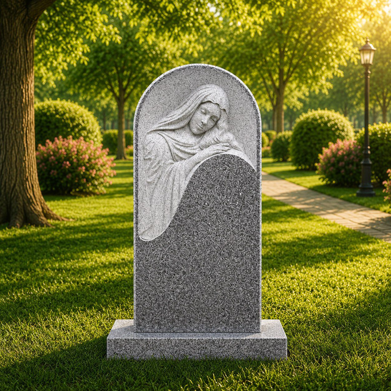 Madonna headstone Special Shape Madonna Relief Headstone