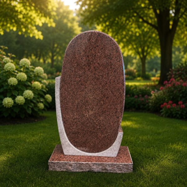 Oval Upright Granite Headstone