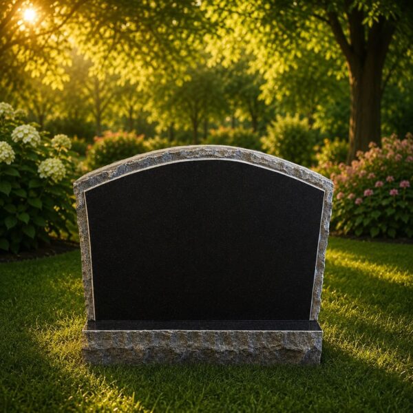 Rock-Edge Upright Headstone