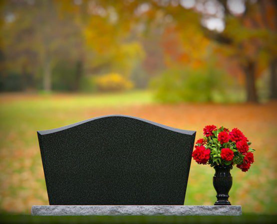Serpentine-Top Upright Granite Headstone