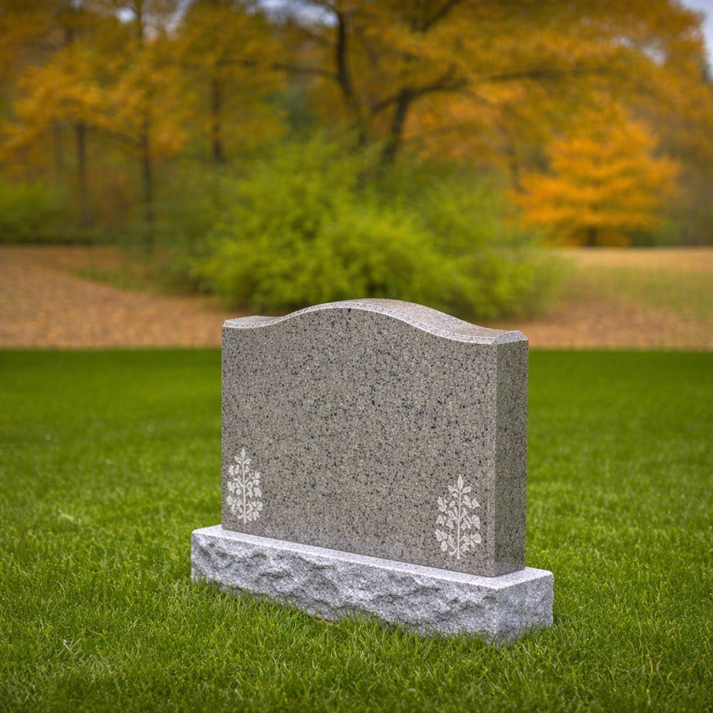 photo_2026-02-19_08-49-33 Serpentine-Top Upright Granite Headstone - Image 1