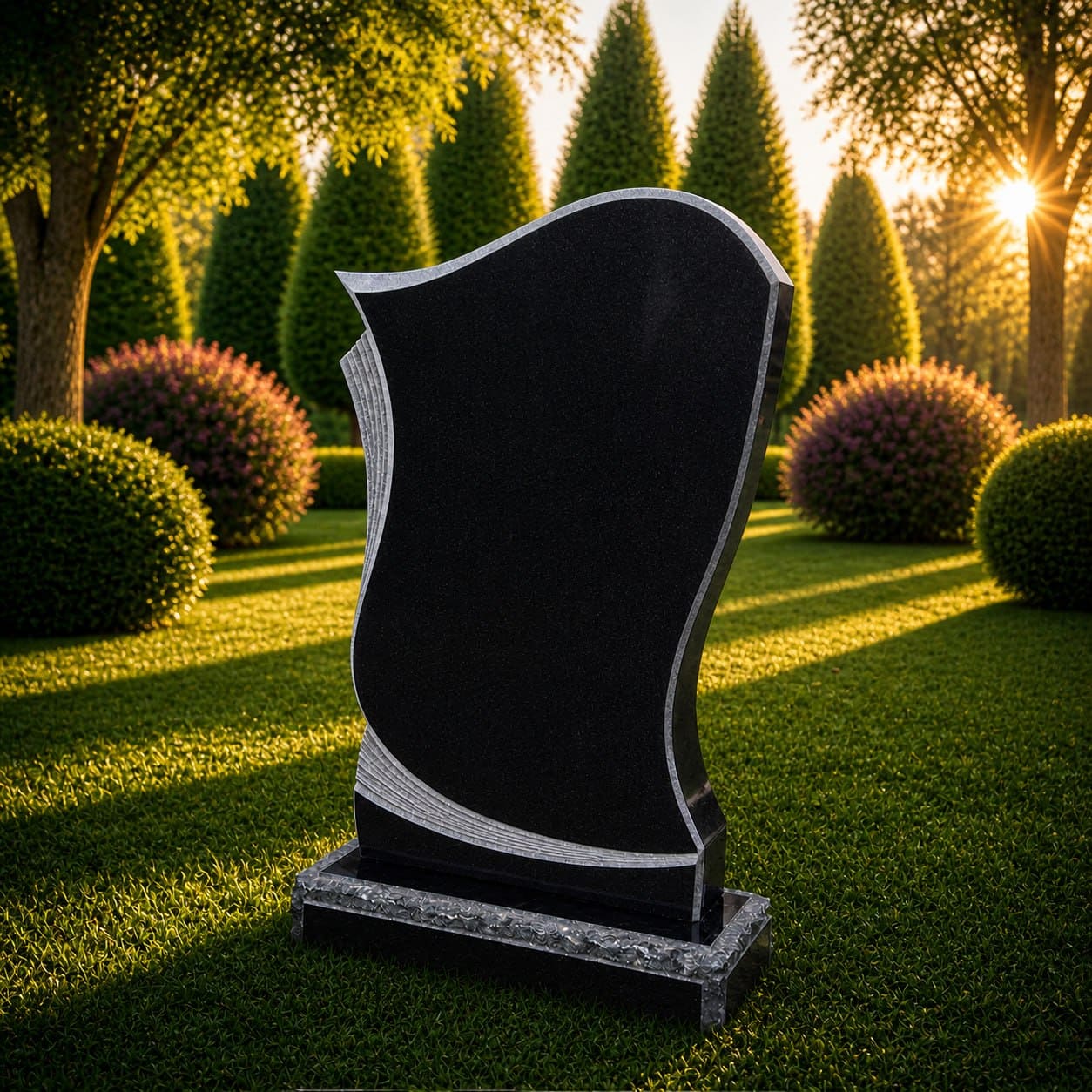 Wave-Curve Upright Granite Headstone Wave-Curve Upright Granite Headstone