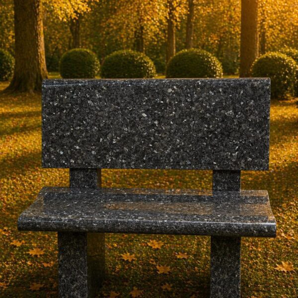 Granite Memorial Bench with Backrest