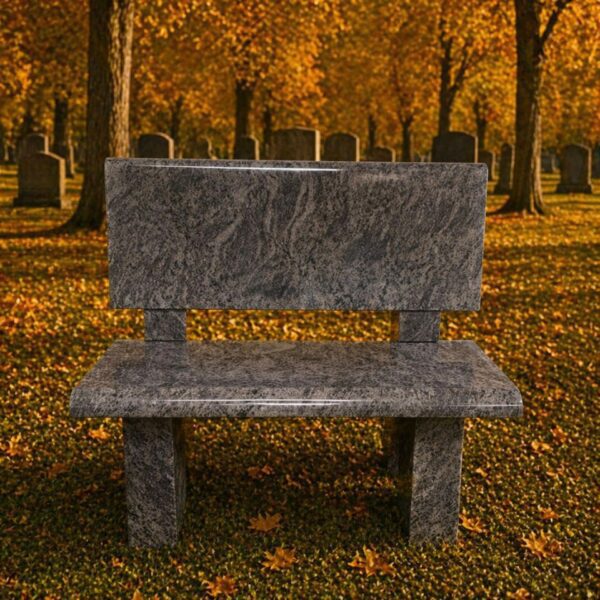 Granite Memorial Bench with Backrest