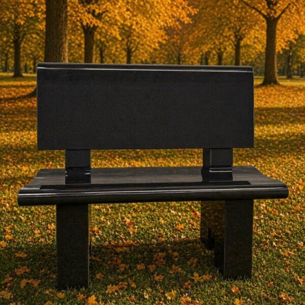 Granite Memorial Bench with Backrest